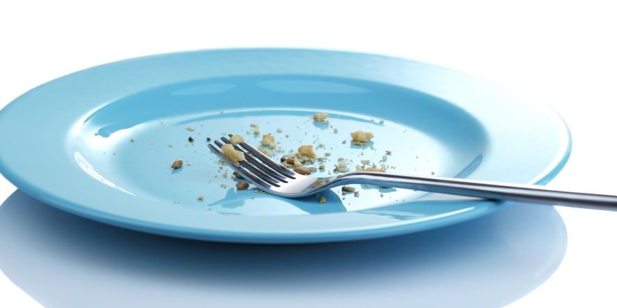 crumbs on plate